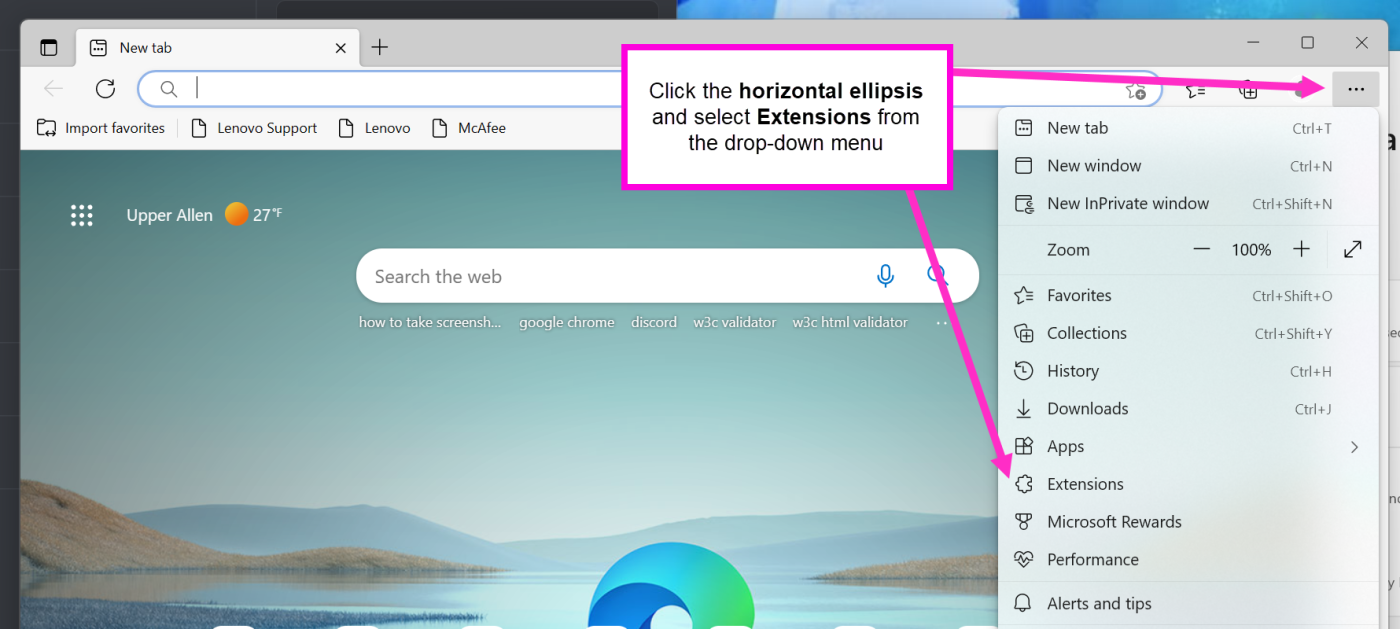 Microsoft Edge browser window